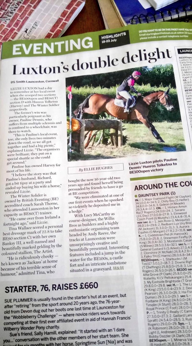 LifeOTLR's tweet photo. Our first ever @horseandhound mention ππ΄π
#eeekkkkkk #superproud #banksy #winnerwinner #britisheventing
#BlueChipASA2 https://t.co/75k9md7WmB