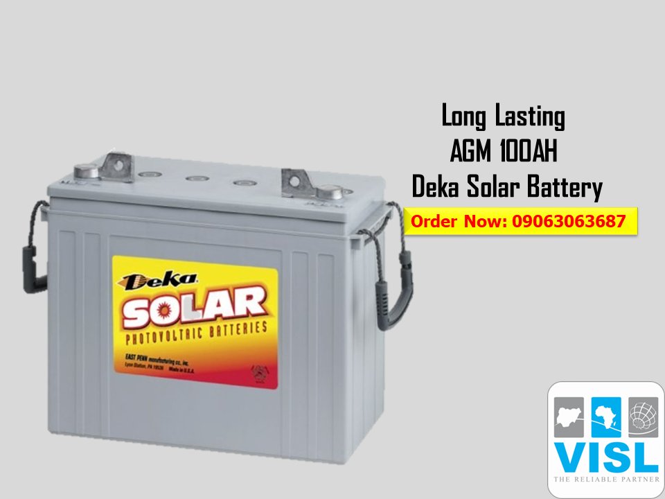 vislsolar's tweet photo. 12V 100Ah Solar battey, kindly call: 09063063687.
#vesselnetbattery #dekabattery #TheVoiceNigeria #NowOnAir https://t.co/SPgNXvqWzM