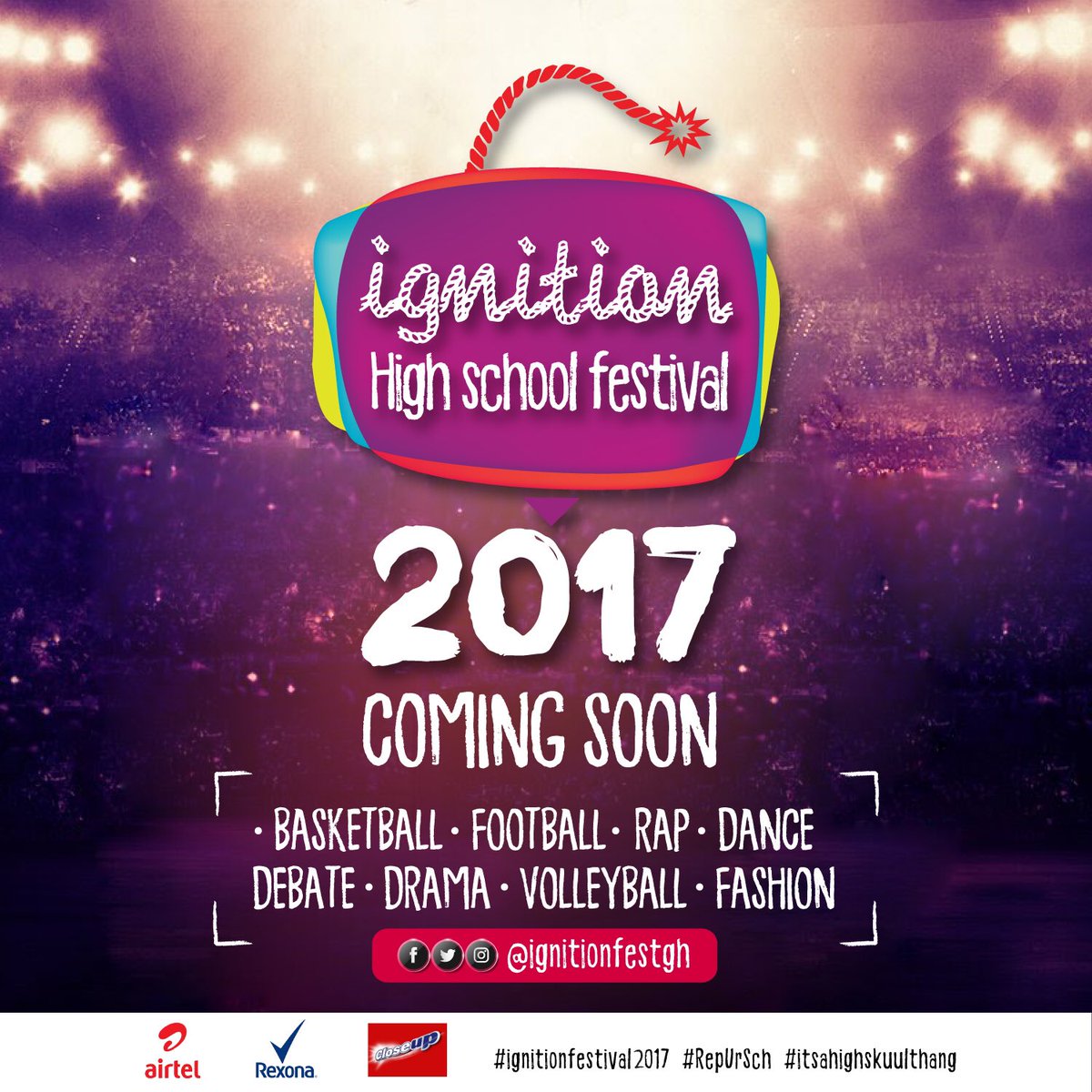 ignitionfestgh's tweet photo. The 2nd edition of Ghana's first High School Festival. Coming Soon!! #RepUrSch #itsahighskuulthang https://t.co/P8E0yEDRMj