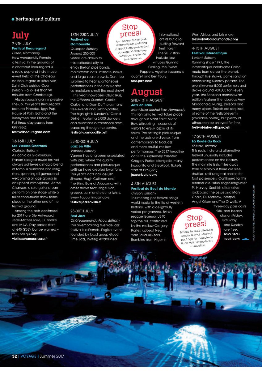 AgentBritish's tweet photo. An @agentbritish article about Brittany's music festivals
@BrittanyFerries magazine
#brittany https://t.co/6uwJe1yavQ