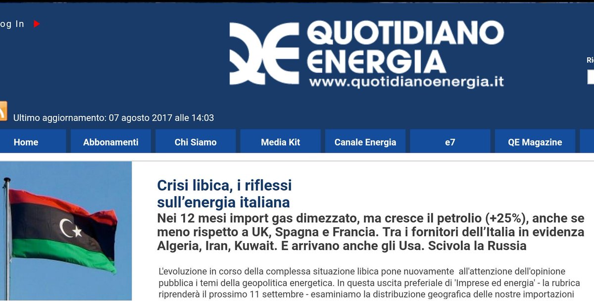 Dinamica import #oil #gas per Paese fornitore con focus #libia; analisi #Confartigianato  in <a href="/QuotidianoEnerg/">Quotidiano Energia</a> ow.ly/hHKMl