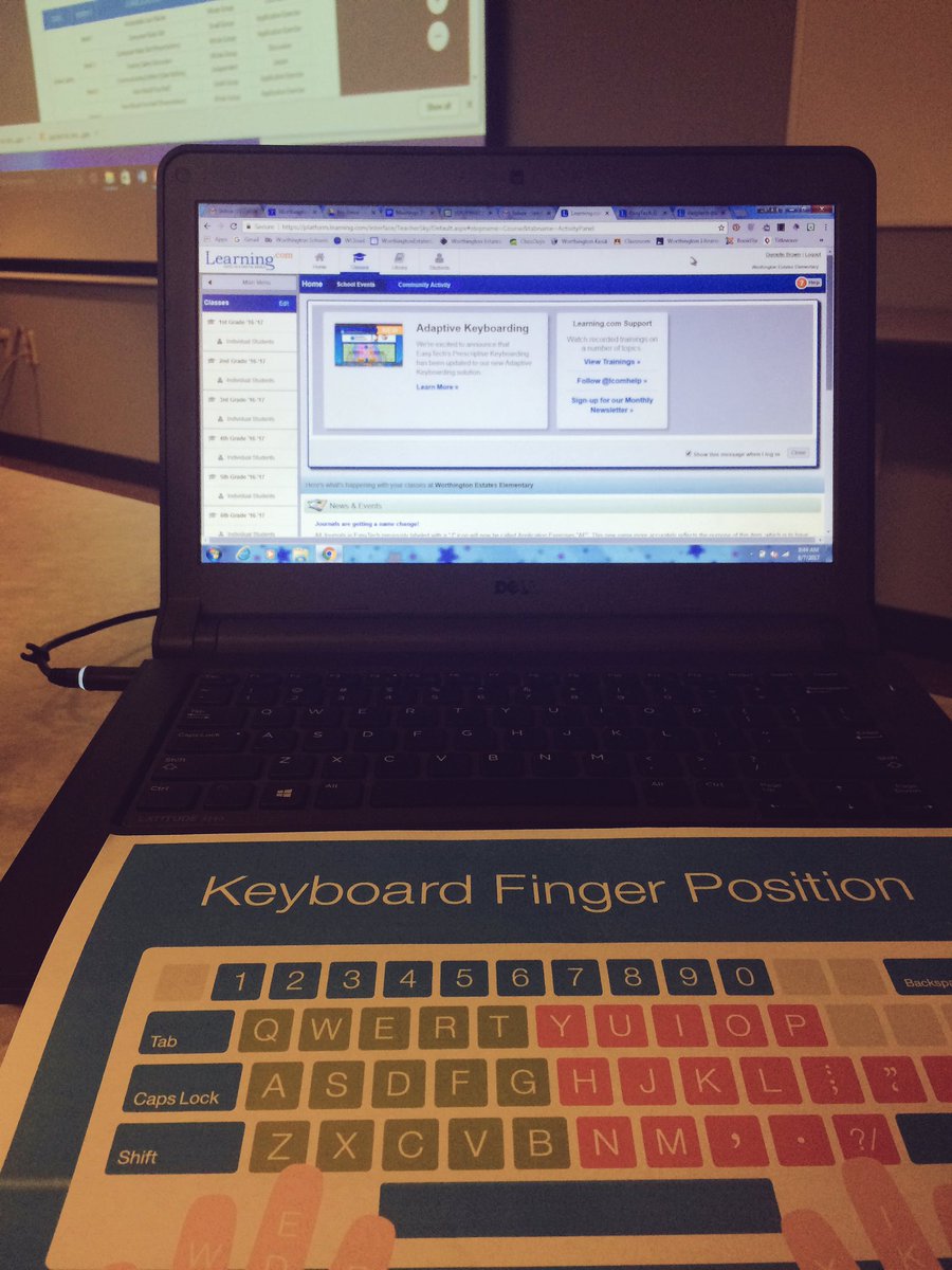 wes_library's tweet photo. PD on the new @learningdotcom #adaptivekeyboarding program this morning! Bringing it back to @WESOwls soon! #Itsworthit https://t.co/2Pga6kb1LT