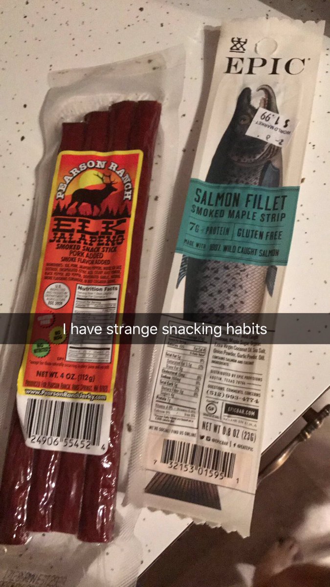 Fagr_Otam_Art's tweet photo. The salmon is delicious though. #jerky #epic #pearsonranch #salmon #elk https://t.co/9p3lqFlCEA