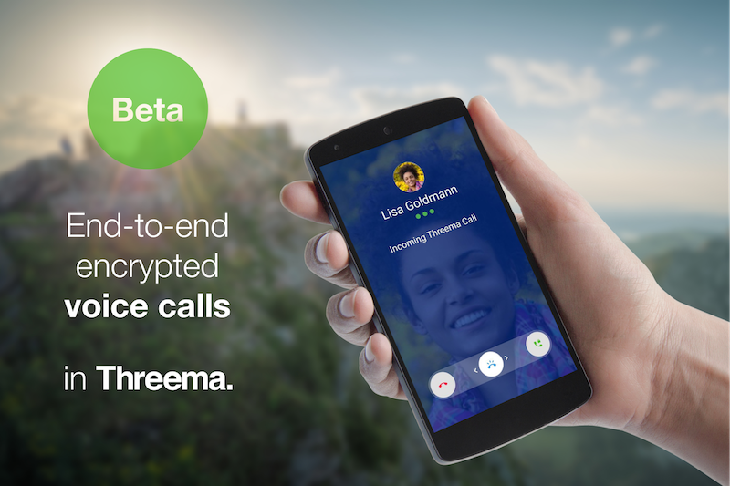 ThreemaApp's tweet photo. Threema’s E2E encrypted voice calls enter public beta: Become a tester now! https://t.co/FMZPhxGIUA https://t.co/UcEP67MIWy