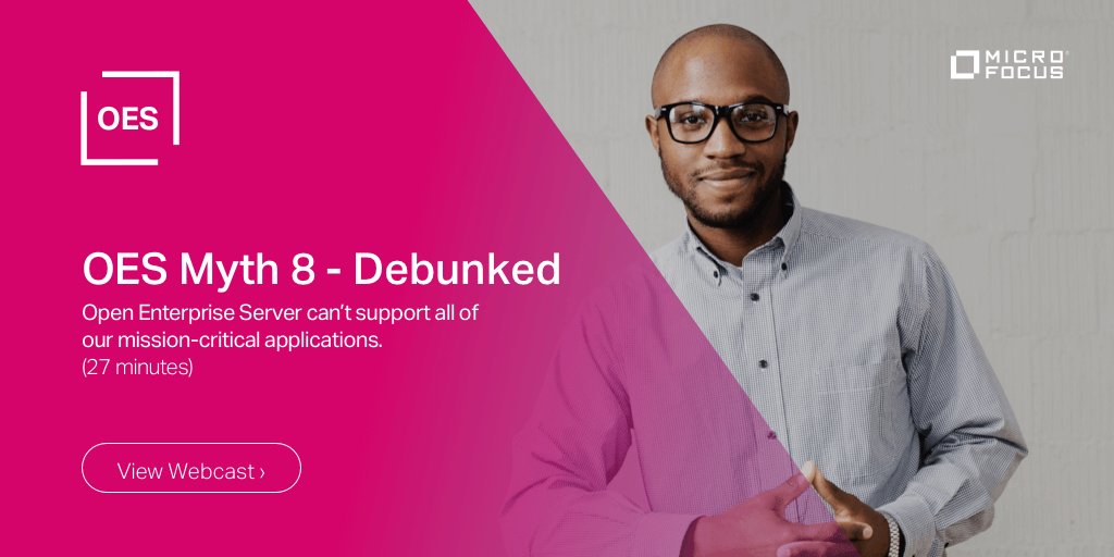 MicroFocusColab's tweet photo. Dispelling Myth #8: OES can support #missioncritical applications: https://t.co/roxqI0ISvW https://t.co/asmasfPBUP