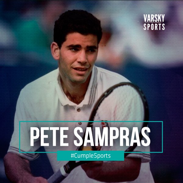 VSportsTM's tweet photo. 7 Wimbledon, 5 US Open, 2 Australia. 286 semanas Nº 1 #CumpleSports uno de los más grandes de la historia: Pete Sampras. https://t.co/TcDMgOelxB