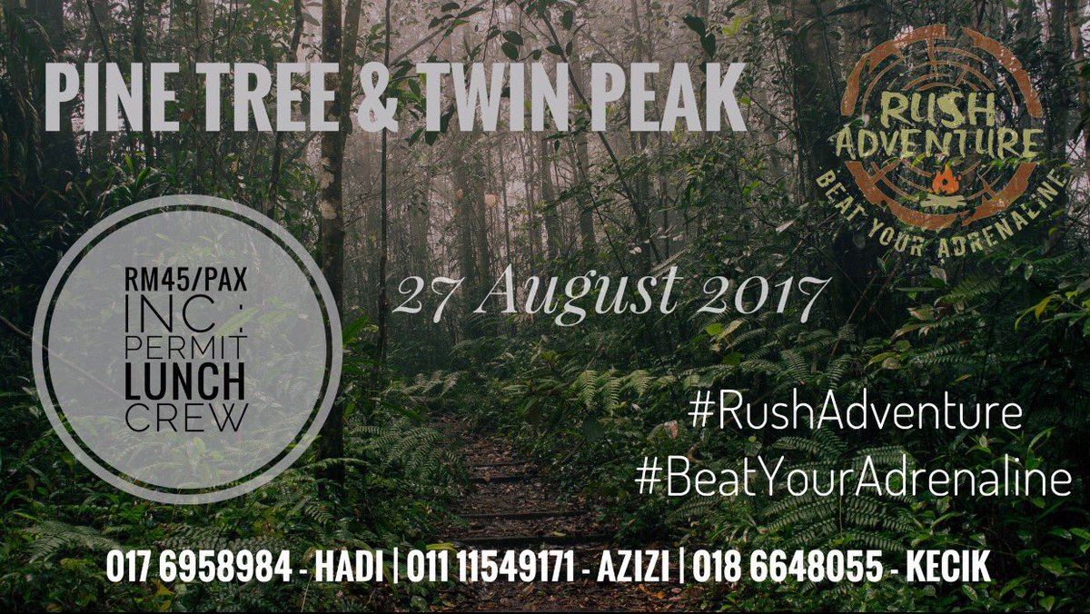 RushAdv's tweet photo. Trip santai sepak daun bulan 8 &amp; 9.

Jom penuhkan slot 😁

017-9747634 (faiz)
013-3104552 (jujue) https://t.co/RV70EXsmct