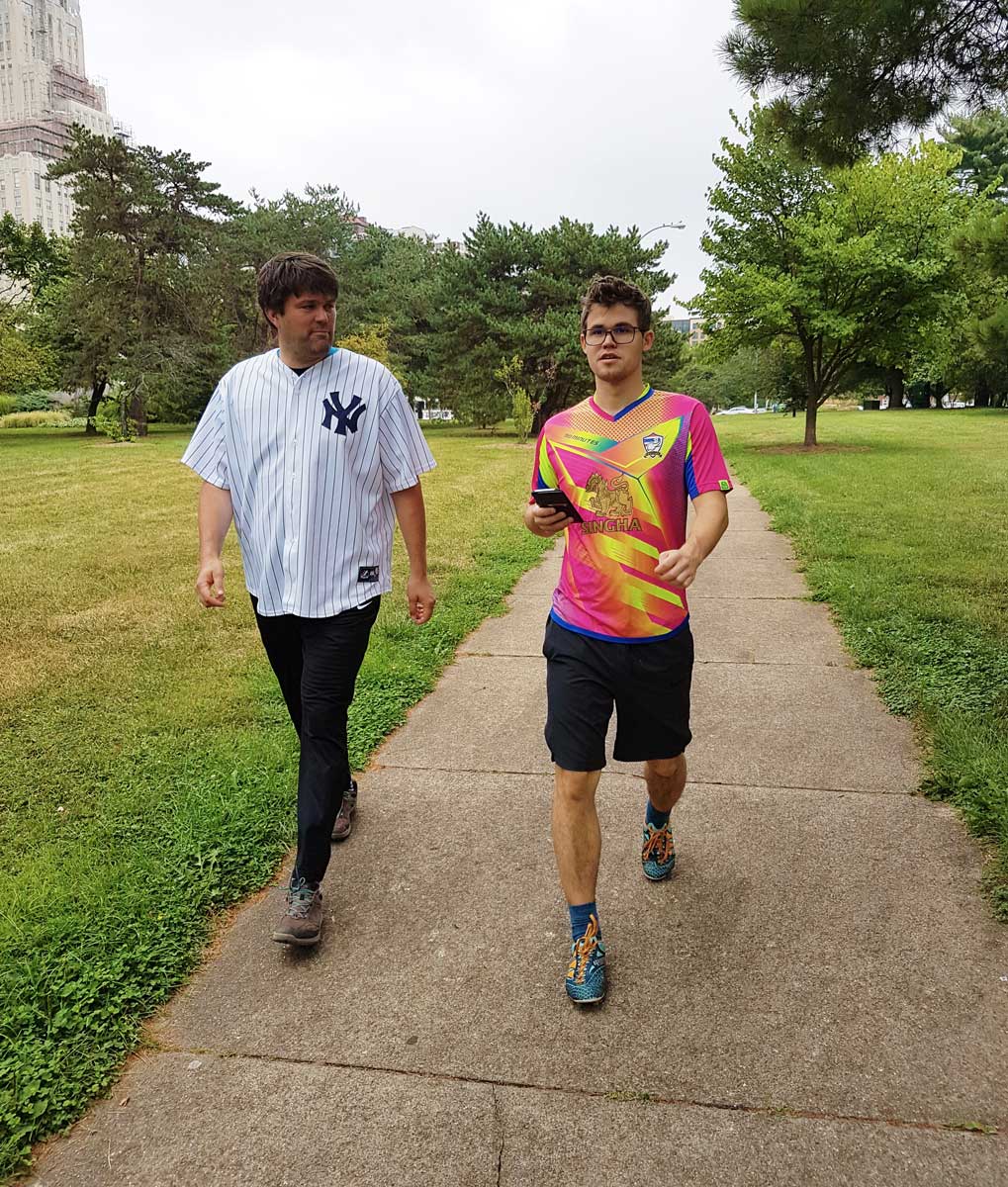MagnusCarlsen's tweet photo. After the game Sunday, another walk in the park. https://t.co/9KyhB1sB4a