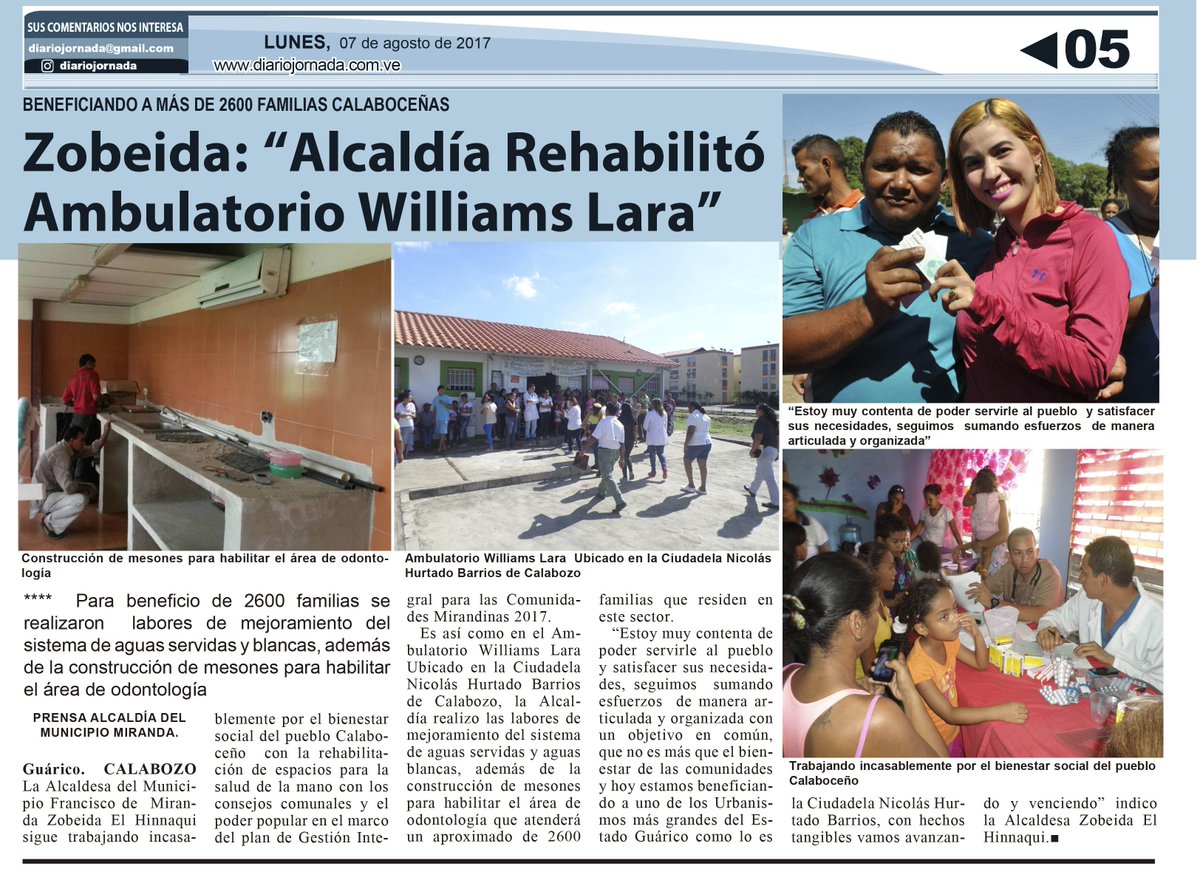 alcaldiabmfm's tweet photo. #7Ago Feliz Inicio de Semana, Beneficiando a más de 2600 familias de la Ciudadela Nicolás Hurtado Barrios de Calabozo @elhinnaoui https://t.co/fcIEzUbkOu