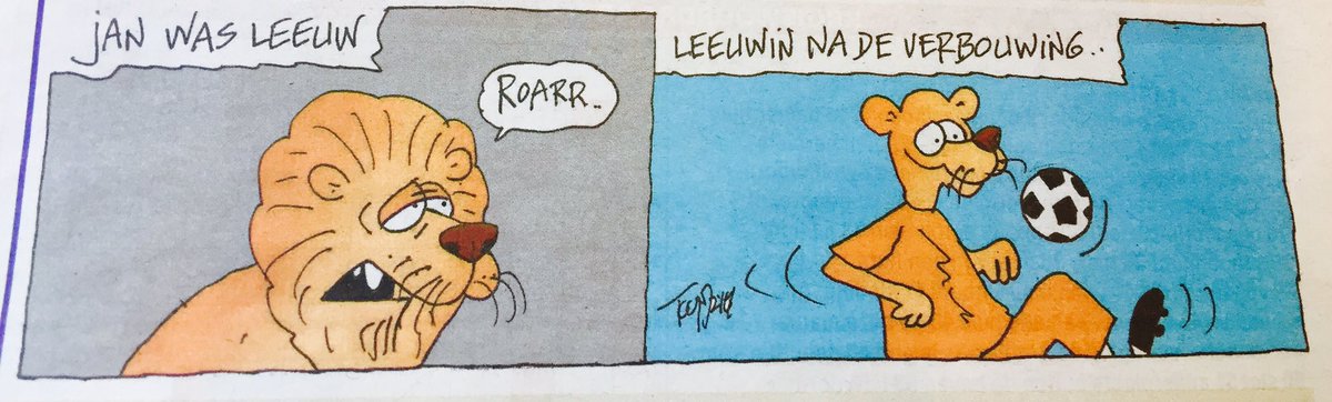 timbodicker's tweet photo. 🤣🦁🇳🇱 @OnsOranje @KNVB @oranjevrouwen #wibo&amp;gorp #strips #opnaarparklepelenburg #utrecht #huldigingeuropeeskampioen⚽️ https://t.co/FEmSrPytd7
