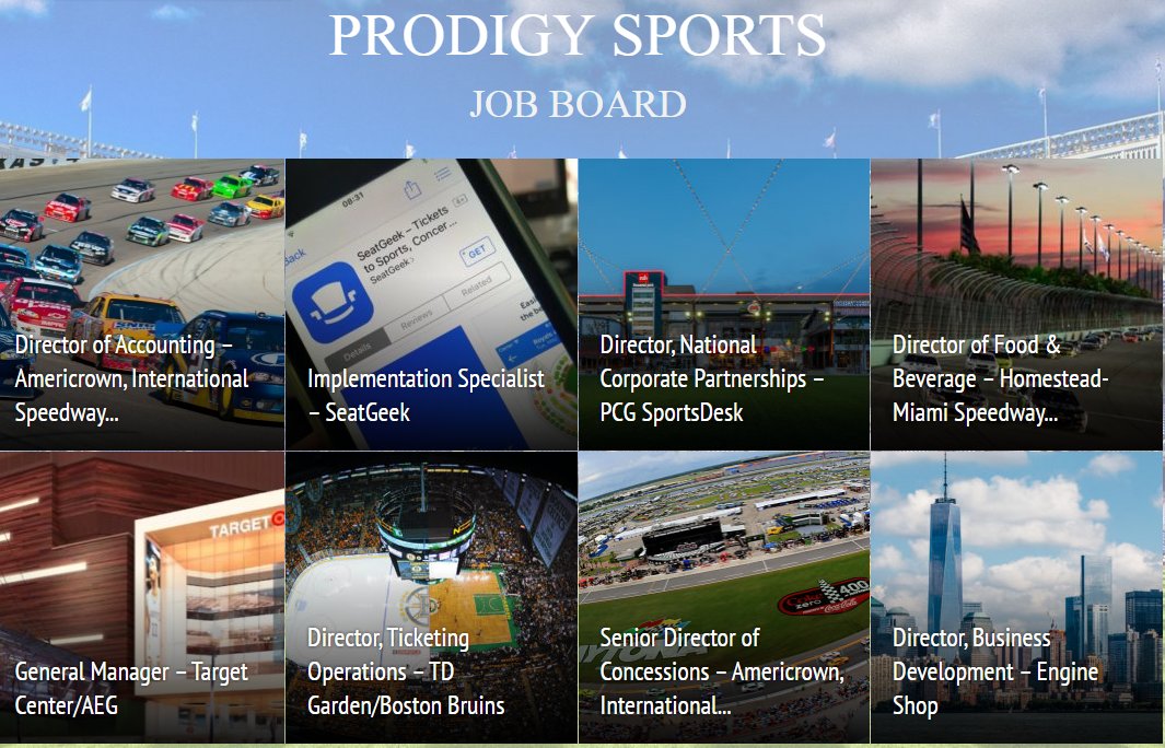 Prodigy_Search's tweet photo. Begin your week with a review of our #PSJobBoard and our current opportunities across the sports &amp; ent. industries! https://t.co/jafRZfne6z https://t.co/P7oXuLHQWq