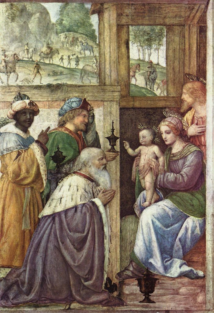 religious_bot's tweet photo. 『聖マギの崇拝』1520-1525年 ベルナルディーノ・ルイーニ Adoration of the Magi, Bernardino Luini https://t.co/MYu33DxhgQ