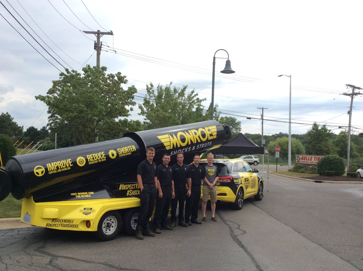MonroeShocks's tweet photo. We shocked the good people of Brighton's Belle Tire today with the #Shockmobile!! #InspectYourShocks at your local Monroe dealer today 👍🏻 https://t.co/9wQVI9Cxy1