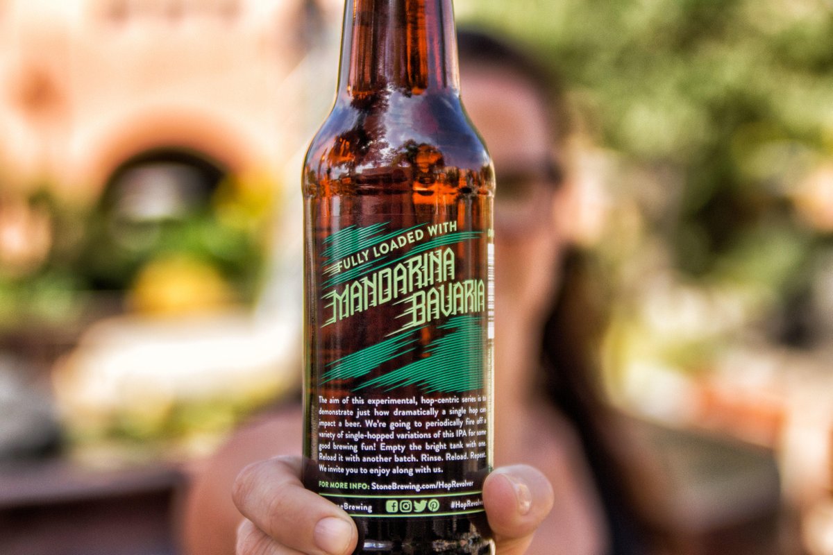 StoneBrewing's tweet photo. The fourth spin on our Stone #HopRevolver IPA series is Mandarina Bavaria. Available in our Mixed Pack! https://t.co/3UuXVHuMJd https://t.co/dM7rZR5EQ3