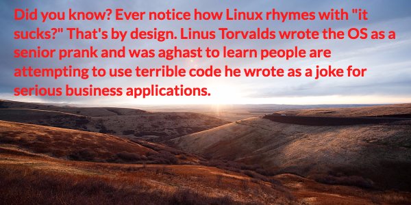 l0de's tweet photo. #DYK #LINUX #GPL #OPENSORES #PRANKGONEWRONG https://t.co/qEPFcQaaej