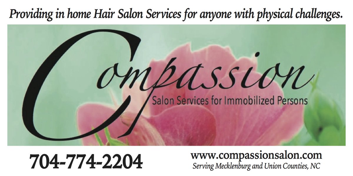 COMPASSION COMES TO YOU!!!
Mecklenburg/Union Counties, NC
#disabled #Challenged #Elderly #SpecialNeeds #Charlotte
compassionsalon.com