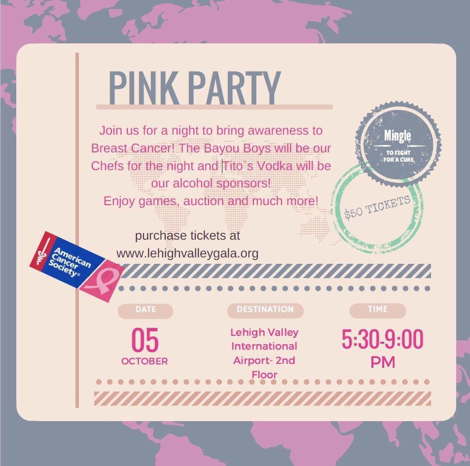 Save the date for #pinkparty and share with your friends, coworkers and community!