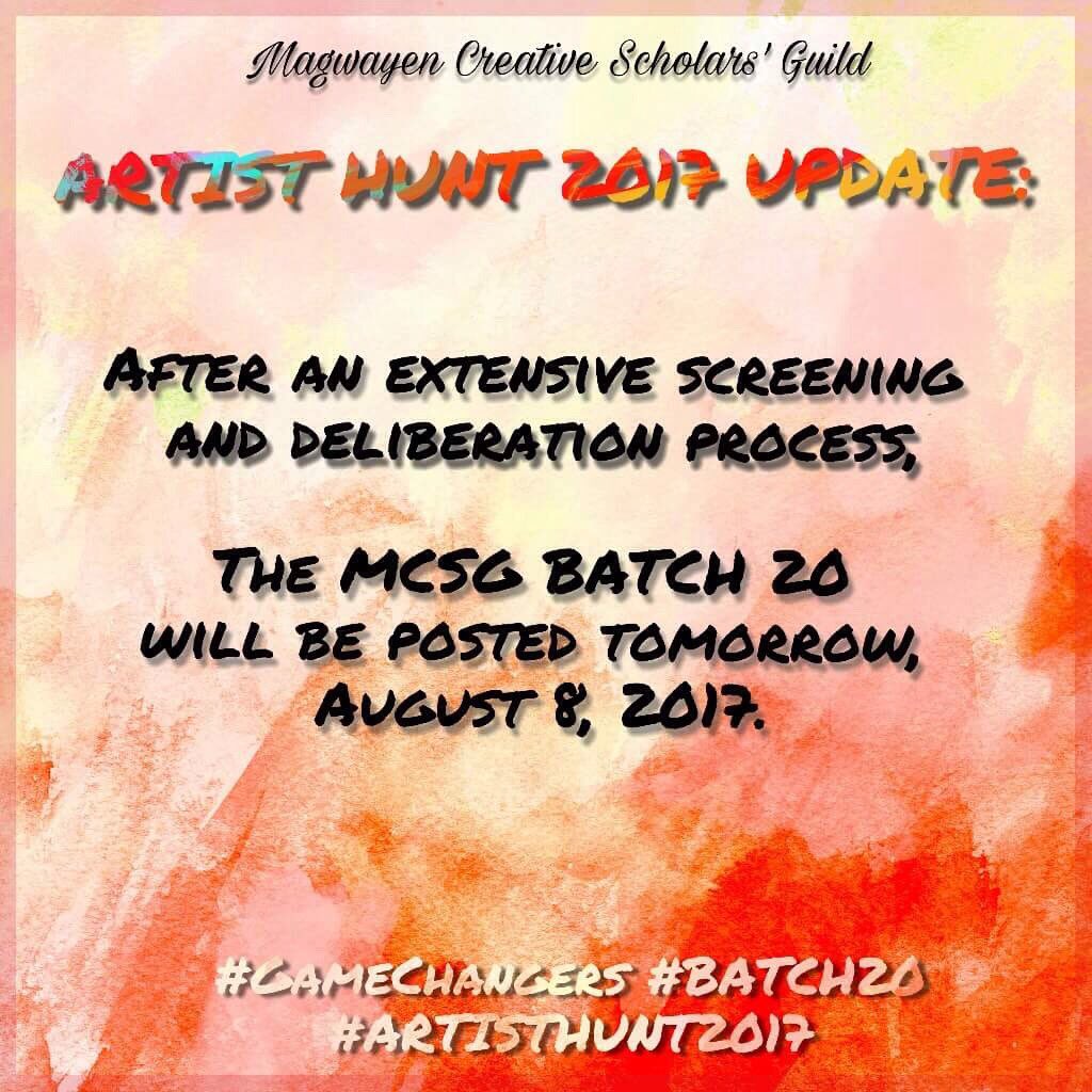 MagwayenCSG's tweet image. The hunt is over, PLMayers! 

Brace yourselves! 😊

#GameChangers 
#ArtistHunt2017
#Batch20