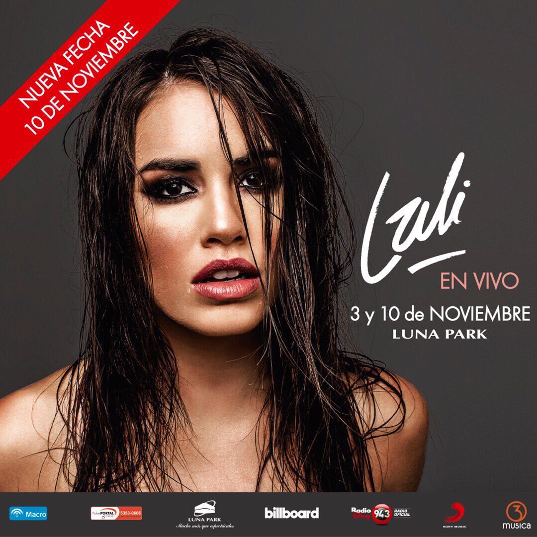 lalioficial's tweet photo. 3 y 10 de Noviembre #LaliEnVivo Mega show en el LUNA PARK! 🔥 https://t.co/wiELdgHiZD