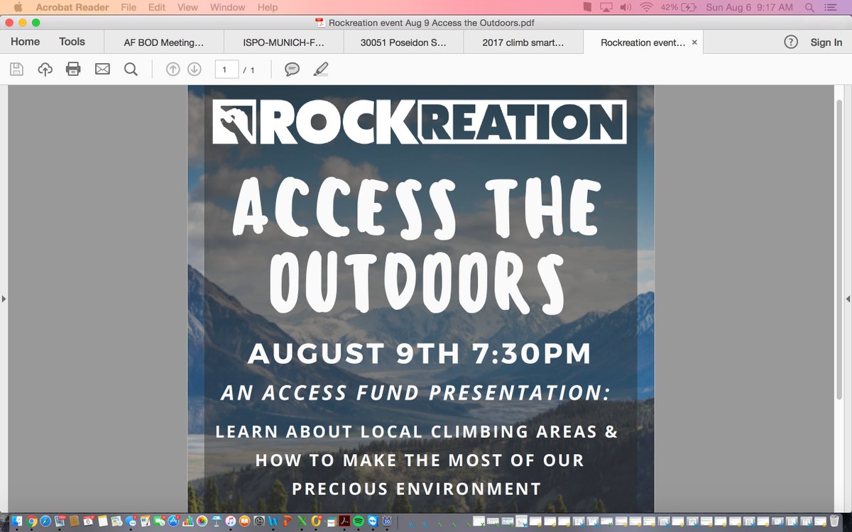 kenjiharo's tweet photo. Hey SoCal climbers! Free event @Rockreation Costa Mesa 2hang w/ @AccessFund Wed. Aug. 9 7pm Raffle/Swag-register  https://t.co/qF4Q7upGxY https://t.co/lC3ITFpYBj