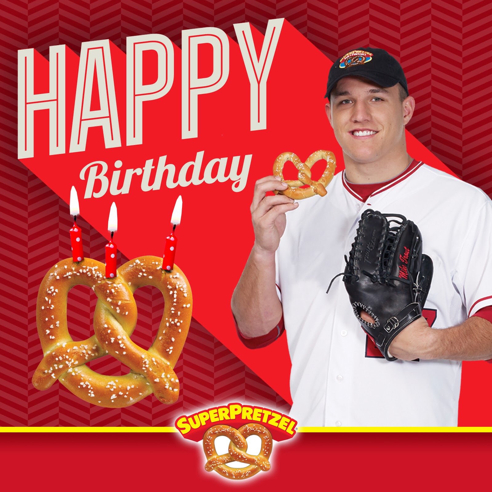 Happy Birthday Mike Trout! We\ll never forget your lovable pretzel birthday pic. 