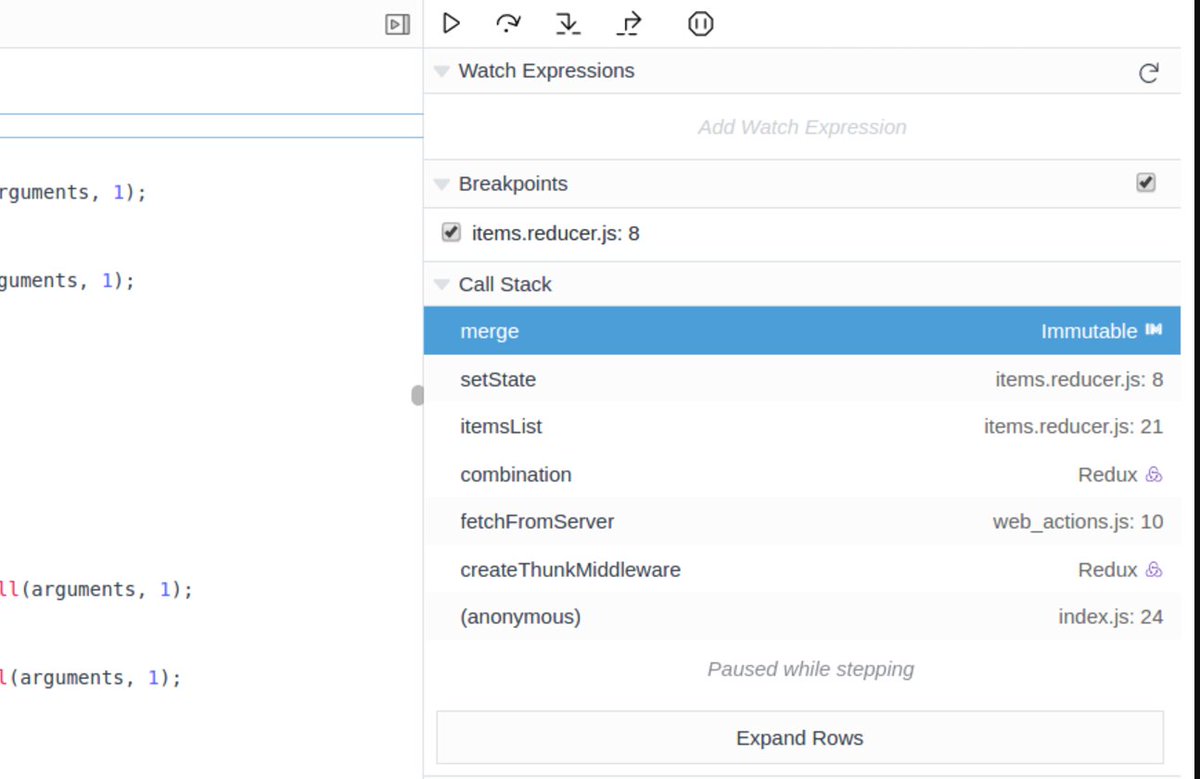 jasonlaster11's tweet image. Hazzah! #ImmutableJS call frames just landed in the 🦊 Debugger.
Thanks Yael + Goodness Squad!