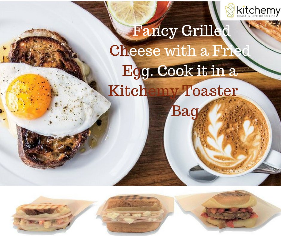 Kitchemy_USA's tweet photo. #fancy #grilledcheese with a Fried #Egg #Sandwich. Find the #recipe on our Facebook page. Try it in a #toasterbag, you #foodie! https://t.co/mWJ01rNFrs