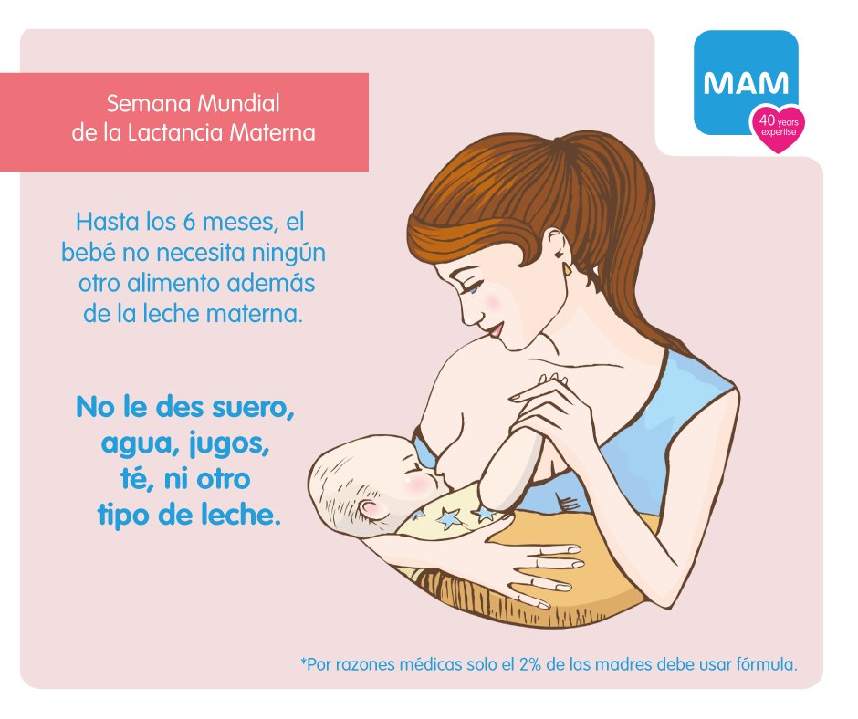 MundoMAMChile's tweet image. La alimentación correcta de tu bebé inicia desde la lactancia materna y dura los primeros 6 meses de vida. #SemanaDeLaLactancia