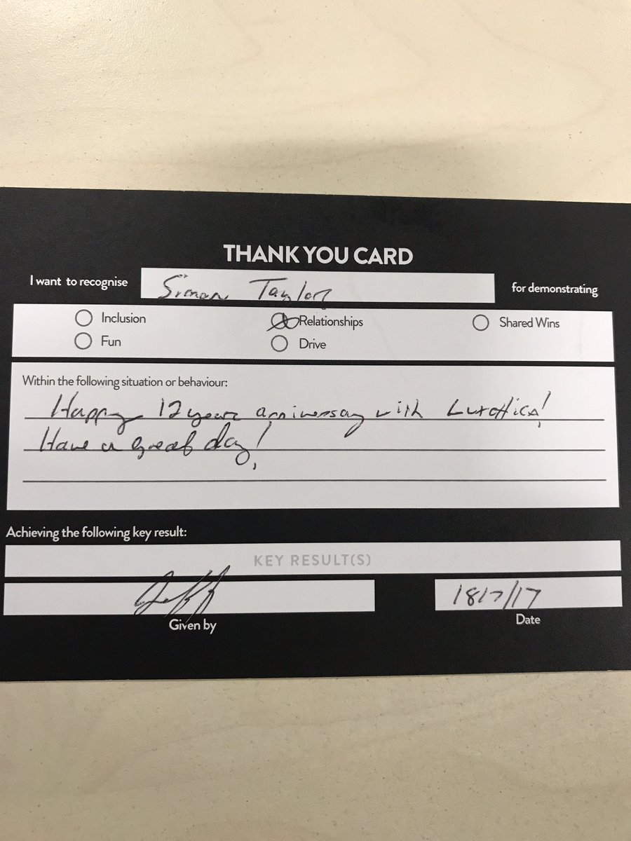 Thanks <a href="/SGHJeff/">Jeff Dunaway</a> I don't know where the last 12 years have gone but here's to the next 12! #luxottica #relationships #lovemyjob