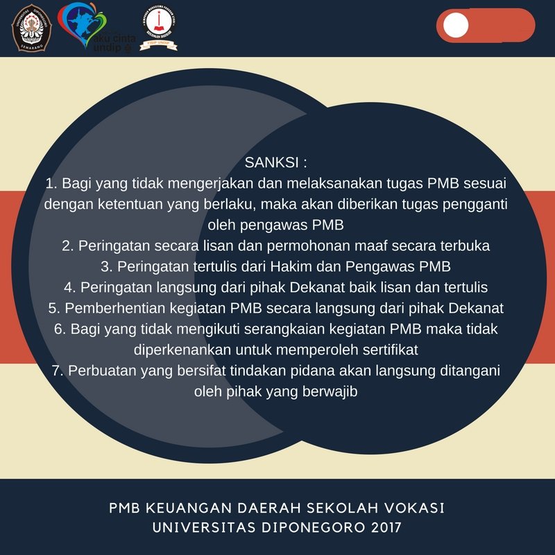 Berikut adalah Tata Tertib Peserta PMB Keuangan Daerah, Sekolah Vokasi, Undip 2017
#INKRE2017
#KeuanganDaerah
#PMBKeuanganDaerah