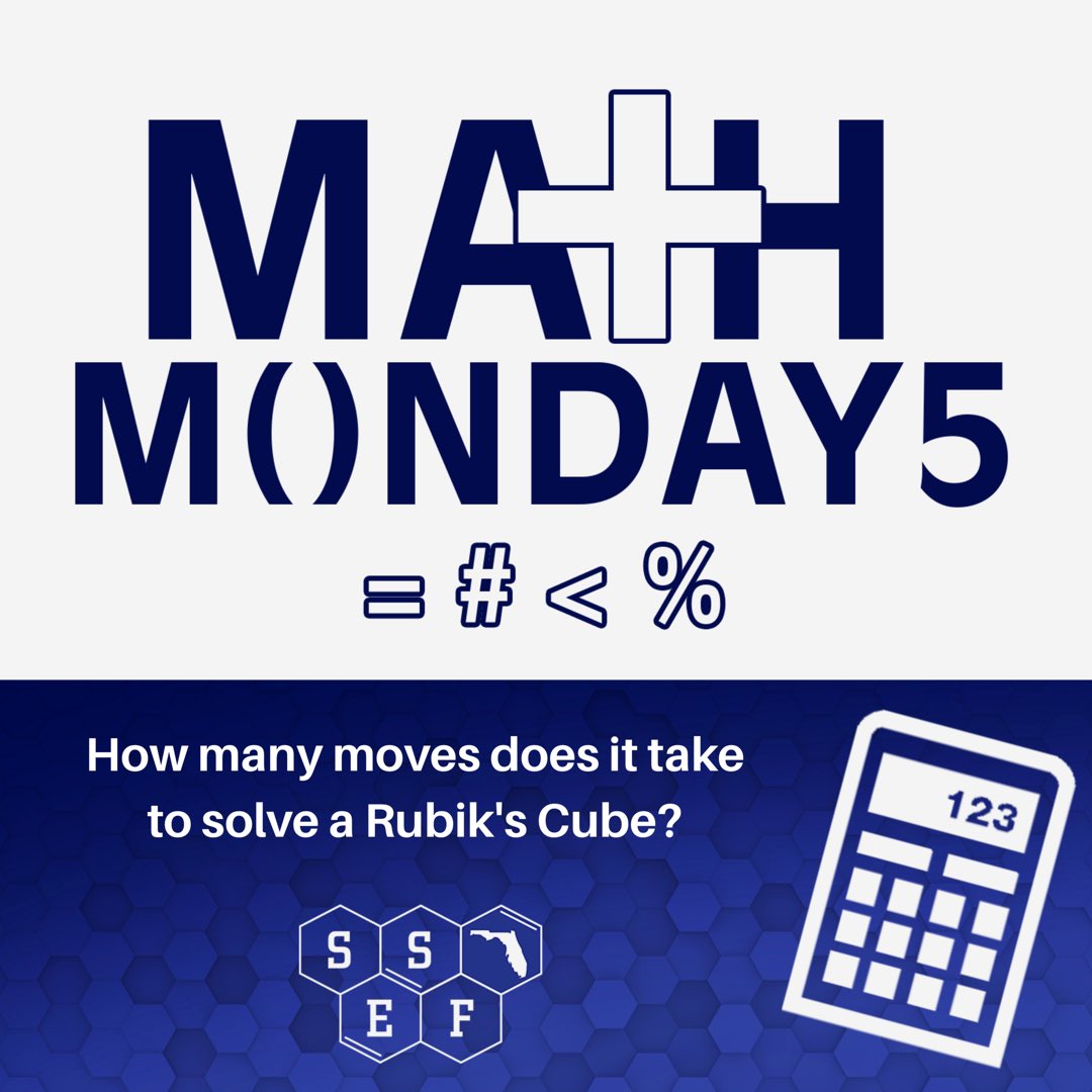 FloridaSSEF's tweet photo. How many moves does it take to solve a #rubrikscube ⁉️Answer coming soon in our next tweet 👀 https://t.co/2zgfozlYZn