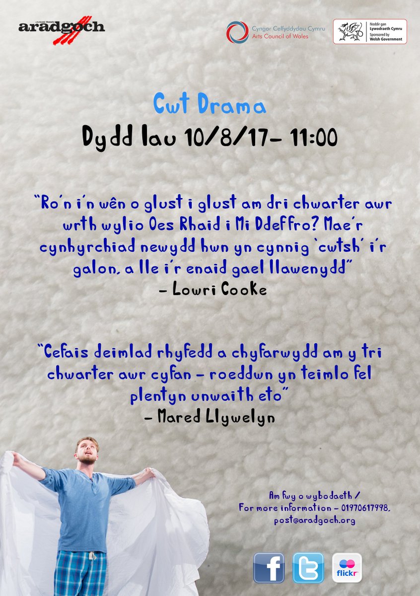 AradGoch's tweet photo. Gyda #HenLinellBell tu ol i ni nawr, mae'r sylw'n troi i'r #Eisteddfod. Bydd perfformiad o Oes Rhaid I Mi Ddeffro? 10/8/17, 11yb- Cwt Drama. https://t.co/eaUdDKcHkf