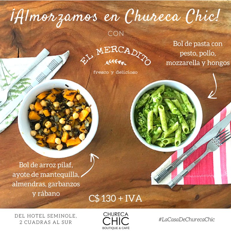 ¡Almorzamos hoy en CHURECA CHIC! 

Llena tu tarde con energía, gracias a El Mercadito #HechoEnCasa #Fresco #Natural