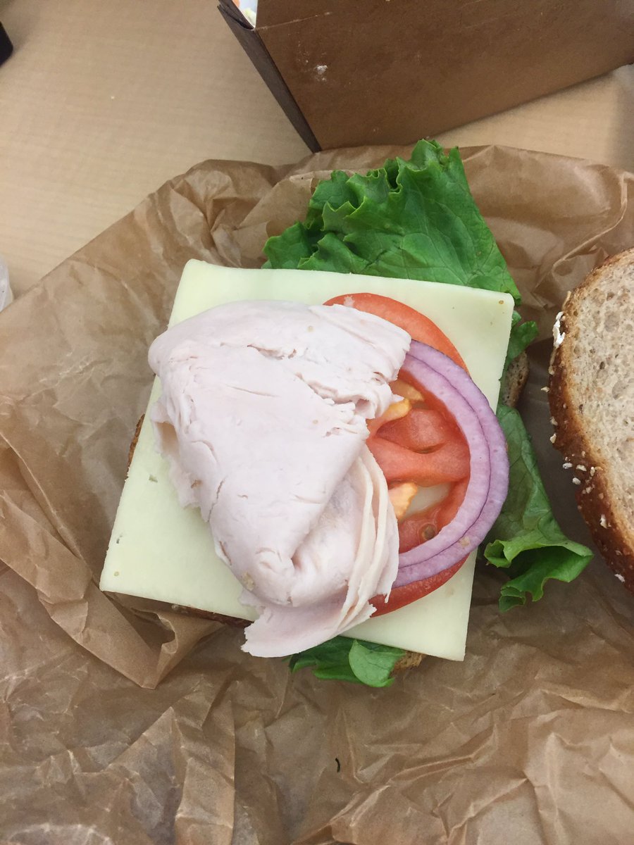 TayMagRog's tweet photo. Sloppy sandwich making by @panerabread not to mention the discussing HAIR in my Greek salad!!! #unacceptable 😡 https://t.co/358qM7c9rc