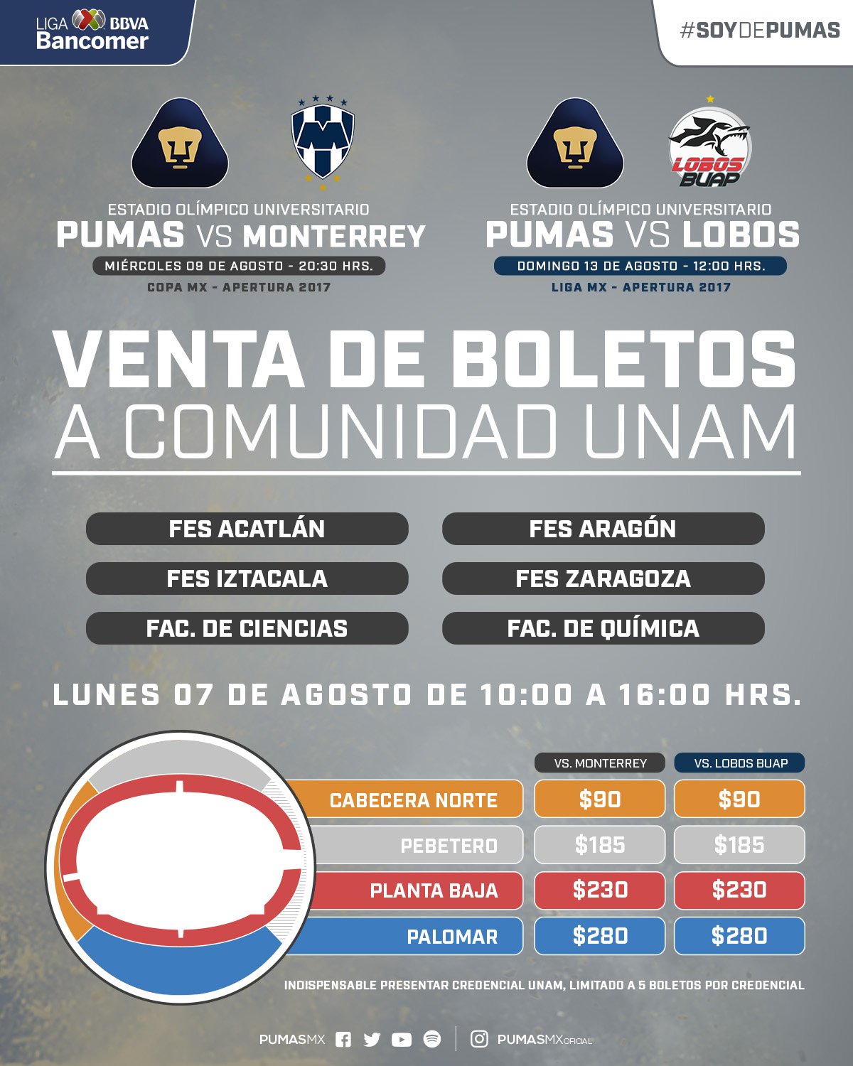 costo boletos pumas vs lobos costo boletos pumas vs lobos