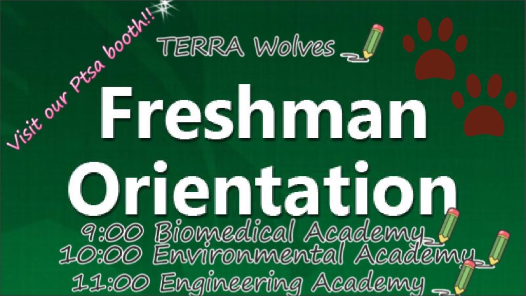 TERRAPTSA's tweet photo. This upcoming Saturday is Orientation time! #startsharp #BacktoSchool @TerraWolves https://t.co/S23NQw0lY5