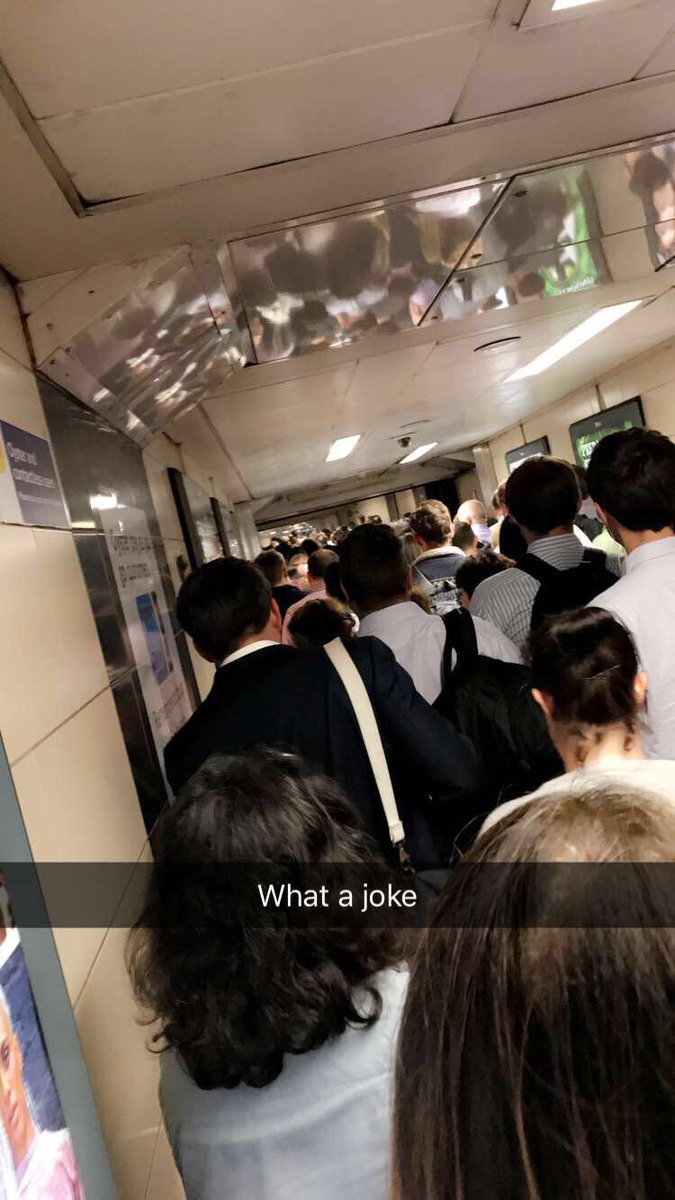 TheGregGilbey's tweet photo. @SW_Trains I don't know how you think it's acceptable to limit the public to ONE exit in and out of London Underground #Disgrace https://t.co/VQid121D9E