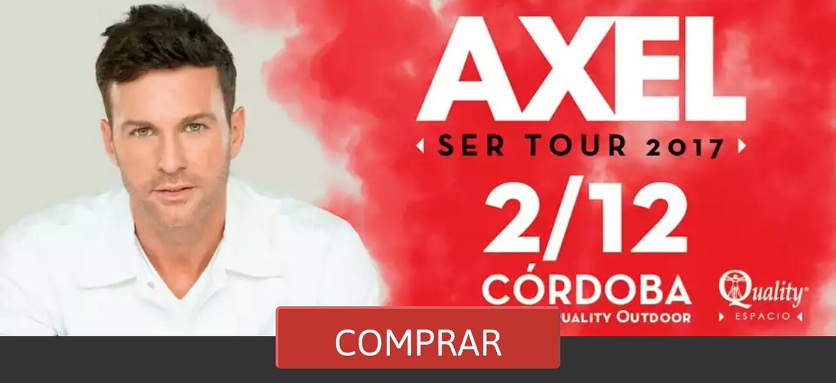 FCAngelDorado's tweet photo. 📣 02 de diciembre @AxelOficial en #QualityOutdoor #Córdoba
Entradas a la venta en @TicketekAr https://t.co/tdZb71Iq2C #Axel #SerTour2017 https://t.co/6vpUv8I5az