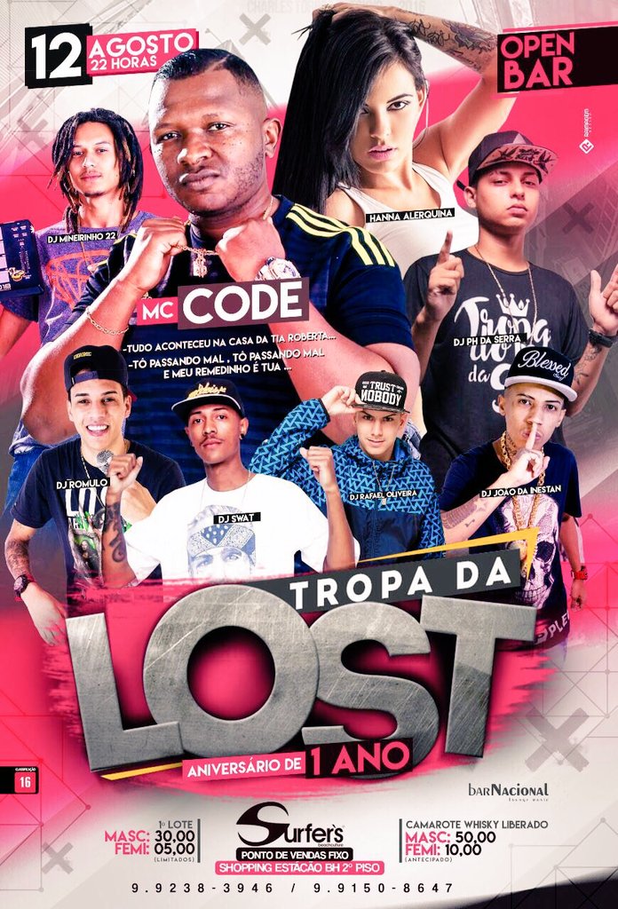 wallson_zn's tweet photo. Ingressos da tropa da lost comigo entrego em todas região ! 😋😋 sábado agora 🍺 Masc: 30$ fem: 05$ (9.8981-2894) 😛💃🏼 https://t.co/OrY5RN4jfH