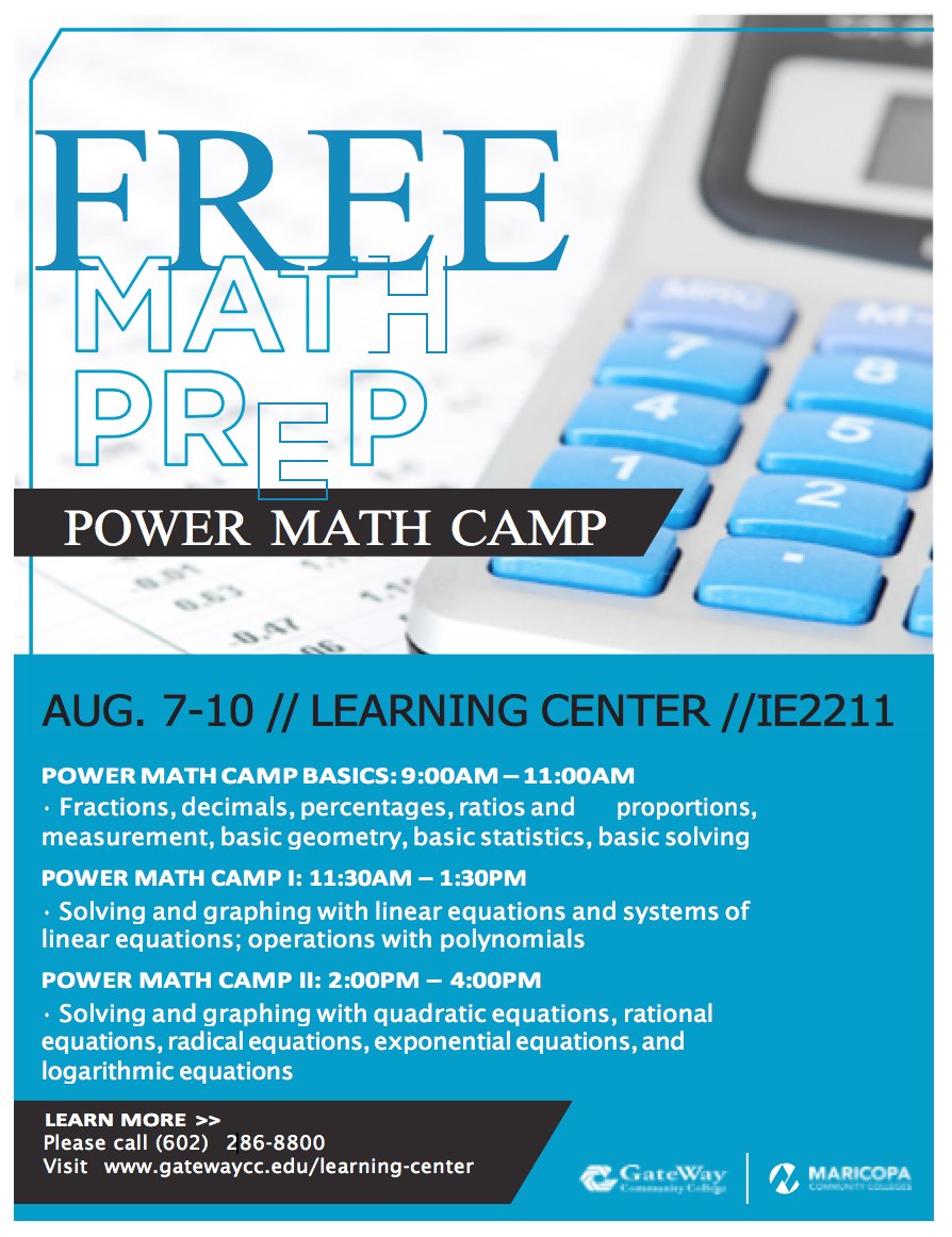 gatewayaz's tweet photo. RT @PowerMathCamp: Lots of fun at #PowerMathCamp this week! Come join us! Aug. 7-10, 9am-4pm, IE2211 @gatewayaz. https://t.co/0qkTyCHGTv