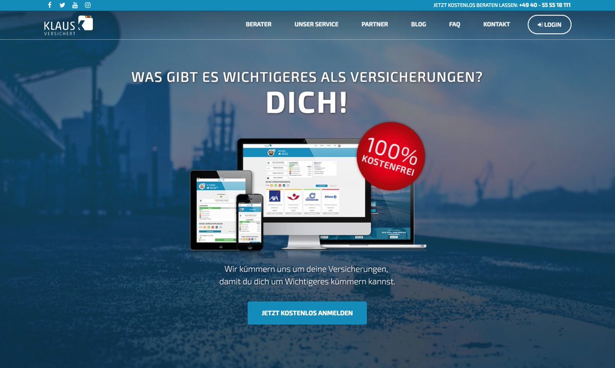 Schon unsere überarbeitete Website gesehen? Registrieren lohnt sich, wir haben viele neue Funktionen im Angebot: klaus-versichert.de