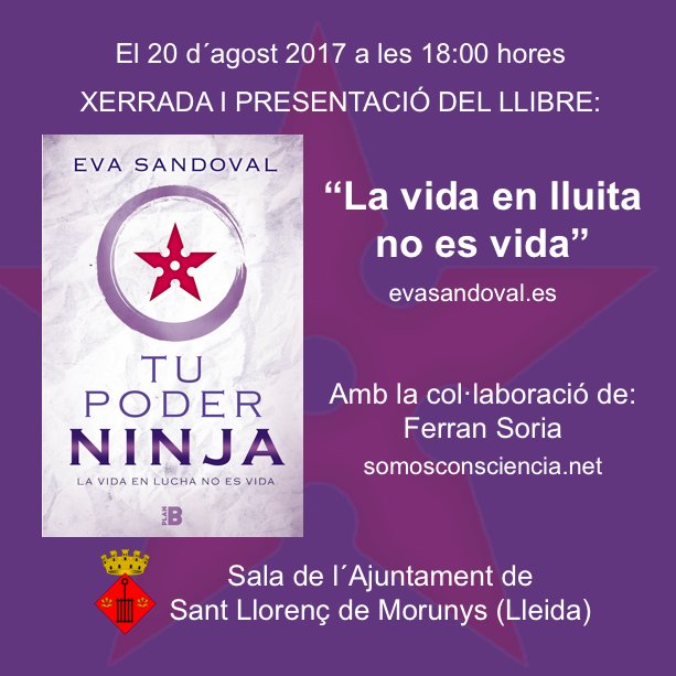 BlogEvaSandoval's tweet photo. Propera presentació Tu Poder Ninja #tupoderninja #presentacionevasandoval https://t.co/zgcHlDawNN