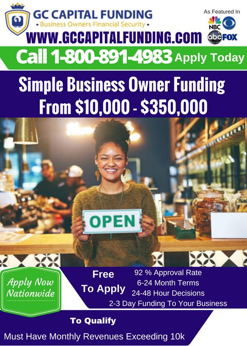 JeffGCBusiness's tweet photo. Grow your #Business today. Express #Smallbusiness Loans for owners nationwide. 2-3 day Funding. https://t.co/MU0ZCMgVQ4  Call 1-800-891-4983 https://t.co/HlgKUFc5os