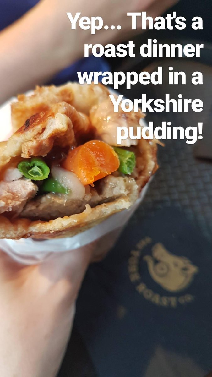 Epic lunch today <a href="/TheYorkRoastCo/">The York Roast Co.</a> !!! #roastdinner #burrito #yorkshirepudding 🌯🍖🥕🤓💙