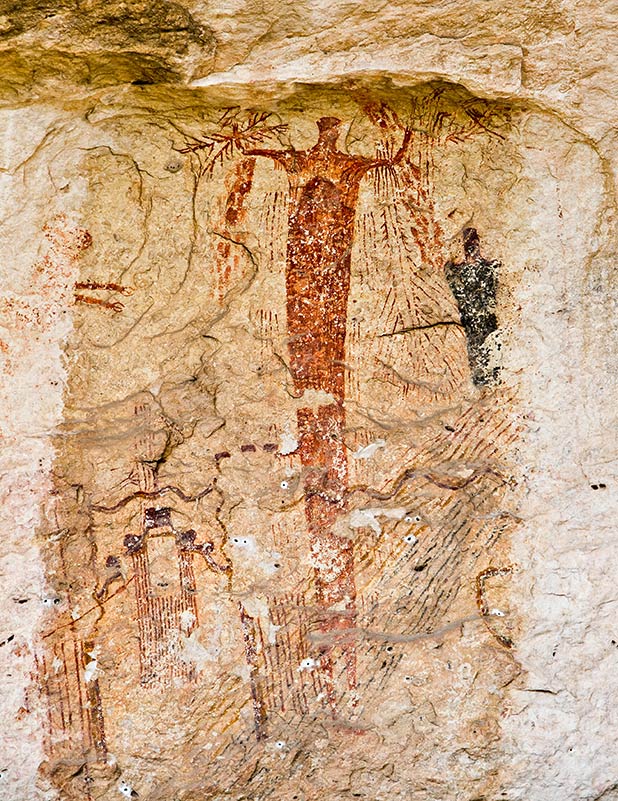 Ancient people left behind rock paintings <a href="/SeminoleCanyon/">Seminole Canyon SP</a> SP. What story does this painting tell?