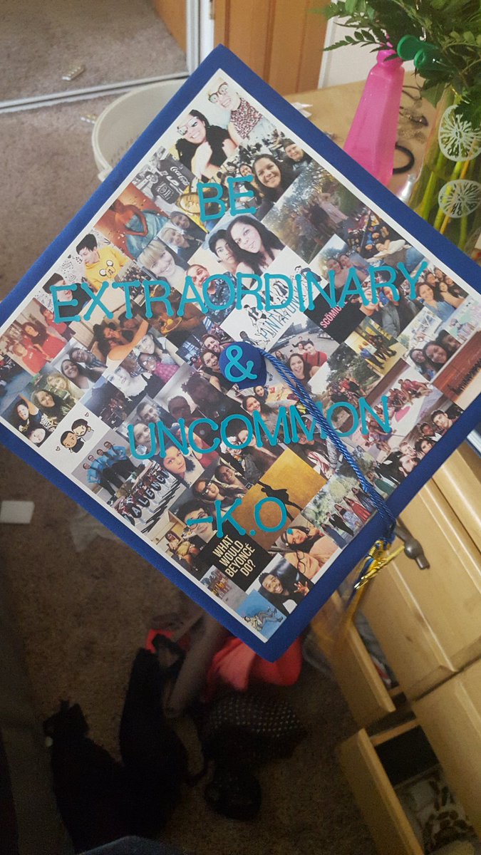 myshiningotter's tweet photo. #AskKO #KODown How do you feel about my graduation cap?!?! Thank you and your mom for the life motto! 😊 https://t.co/By4UDlXMXz