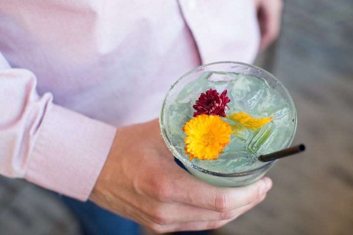 Sippin' away the Monday blues.