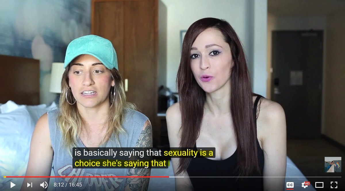 Jaclyn saying "sexuality is a choice. she's saying that"