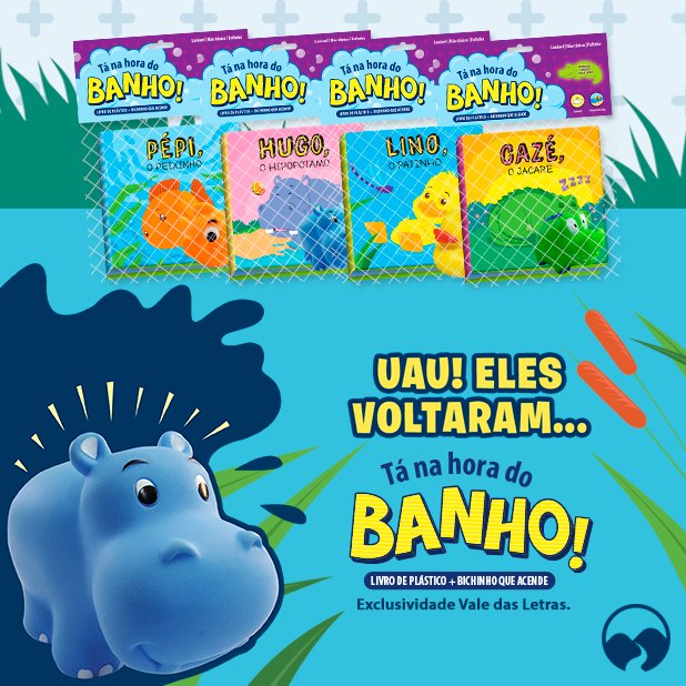 valedasletras's tweet photo. ELES VOLTARAM!
Os livros de banho mais fantásticos do mercado estão esperando por você. https://t.co/GIe37Jgmm5 #banho #livrodebanho #bebes https://t.co/QIVgkpt5yq