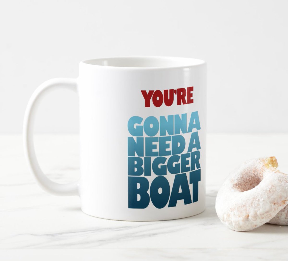SPB_Design's tweet photo. You’re Gonna Need a Bigger Boat Coffee Mug https://t.co/njzpEcDmHY via @zazzle #Jaws #Mug #filmposter https://t.co/YYmULpldQi